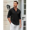 imageCOOFANDY Mens Casual Button Down Shirt Wrinkle Free Shirts Long Sleeve Dress ShirtBlack
