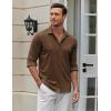 imageCOOFANDY Mens Casual Button Down Shirt Wrinkle Free Shirts Long Sleeve Dress ShirtBrown