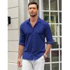 imageCOOFANDY Mens Casual Button Down Shirt Wrinkle Free Shirts Long Sleeve Dress ShirtClassic Blue