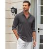 imageCOOFANDY Mens Casual Button Down Shirt Wrinkle Free Shirts Long Sleeve Dress ShirtDark Gray