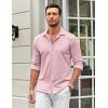 imageCOOFANDY Mens Casual Button Down Shirt Wrinkle Free Shirts Long Sleeve Dress ShirtDark Pink