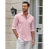 imageCOOFANDY Mens Casual Button Down Shirt Wrinkle Free Shirts Long Sleeve Dress ShirtDark Pink
