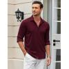 imageCOOFANDY Mens Casual Button Down Shirt Wrinkle Free Shirts Long Sleeve Dress ShirtDark Red