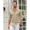imageCOOFANDY Mens Casual Button Down Shirt Wrinkle Free Shirts Long Sleeve Dress ShirtKhaki