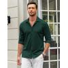 imageCOOFANDY Mens Casual Button Down Shirt Wrinkle Free Shirts Long Sleeve Dress ShirtLake Green