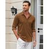 imageCOOFANDY Mens Casual Button Down Shirt Wrinkle Free Shirts Long Sleeve Dress ShirtLight Brown