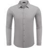 imageCOOFANDY Mens Casual Button Down Shirt Wrinkle Free Shirts Long Sleeve Dress ShirtLight Gray