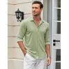 imageCOOFANDY Mens Casual Button Down Shirt Wrinkle Free Shirts Long Sleeve Dress ShirtLight Green