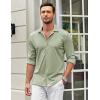 imageCOOFANDY Mens Casual Button Down Shirt Wrinkle Free Shirts Long Sleeve Dress ShirtLight Green