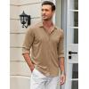 imageCOOFANDY Mens Casual Button Down Shirt Wrinkle Free Shirts Long Sleeve Dress ShirtLight Khaki