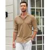 imageCOOFANDY Mens Casual Button Down Shirt Wrinkle Free Shirts Long Sleeve Dress ShirtLight Khaki
