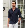 imageCOOFANDY Mens Casual Button Down Shirt Wrinkle Free Shirts Long Sleeve Dress ShirtNavy Blue