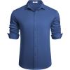 imageCOOFANDY Mens Casual Button Down Shirt Wrinkle Free Shirts Long Sleeve Dress ShirtRoyal Blue