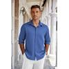 imageCOOFANDY Mens Casual Button Down Shirt Wrinkle Free Shirts Long Sleeve Dress ShirtRoyal Blue