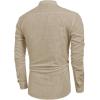 imageCOOFANDY Mens Cotton Linen Henley TShirts Long Sleeve Hippie Casual Beach TShirtsKhaki