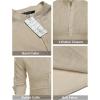 imageCOOFANDY Mens Cotton Linen Henley TShirts Long Sleeve Hippie Casual Beach TShirtsKhaki