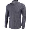 imageCOOFANDY Mens Cotton Linen Henley TShirts Long Sleeve Hippie Casual Beach TShirtsNavy Striped