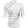 imageCOOFANDY Mens Cotton Linen Henley TShirts Long Sleeve Hippie Casual Beach TShirtsWhite  Palm Tree