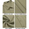 imageCOOFANDY Mens Cuban Guayabera Shirt Short Sleeve Button Down Shirts Casual Summer Beach Linen ShirtsArmy Green