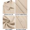 imageCOOFANDY Mens Cuban Guayabera Shirt Short Sleeve Button Down Shirts Casual Summer Beach Linen ShirtsBeige