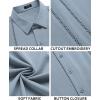 imageCOOFANDY Mens Cuban Guayabera Shirt Short Sleeve Button Down Shirts Casual Summer Beach Linen ShirtsBlue