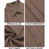 imageCOOFANDY Mens Cuban Guayabera Shirt Short Sleeve Button Down Shirts Casual Summer Beach Linen ShirtsBrown