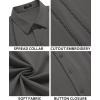 imageCOOFANDY Mens Cuban Guayabera Shirt Short Sleeve Button Down Shirts Casual Summer Beach Linen ShirtsDark Grey
