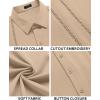 imageCOOFANDY Mens Cuban Guayabera Shirt Short Sleeve Button Down Shirts Casual Summer Beach Linen ShirtsDark Khaki