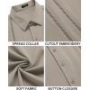 imageCOOFANDY Mens Cuban Guayabera Shirt Short Sleeve Button Down Shirts Casual Summer Beach Linen ShirtsKhaki
