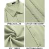 imageCOOFANDY Mens Cuban Guayabera Shirt Short Sleeve Button Down Shirts Casual Summer Beach Linen ShirtsLight Green
