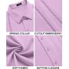 imageCOOFANDY Mens Cuban Guayabera Shirt Short Sleeve Button Down Shirts Casual Summer Beach Linen ShirtsLight Purple