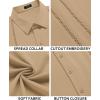imageCOOFANDY Mens Cuban Guayabera Shirt Short Sleeve Button Down Shirts Casual Summer Beach Linen ShirtsLight Tan