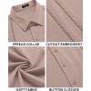 imageCOOFANDY Mens Cuban Guayabera Shirt Short Sleeve Button Down Shirts Casual Summer Beach Linen ShirtsMisty Rose