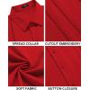 imageCOOFANDY Mens Cuban Guayabera Shirt Short Sleeve Button Down Shirts Casual Summer Beach Linen ShirtsRed