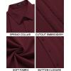 imageCOOFANDY Mens Cuban Guayabera Shirt Short Sleeve Button Down Shirts Casual Summer Beach Linen ShirtsWine Red
