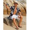 imageCOOFANDY Mens Hawaiian Shirt Short Sleeve Button Down Shirts Tropical Floral Summer Beach ShirtsBlack  Palm Leaf