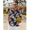 imageCOOFANDY Mens Hawaiian Shirt Short Sleeve Button Down Shirts Tropical Floral Summer Beach ShirtsBlack  Palm Leaf