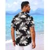 imageCOOFANDY Mens Hawaiian Shirt Short Sleeve Button Down Shirts Tropical Floral Summer Beach ShirtsBlack  Palm Leaf