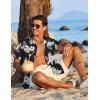 imageCOOFANDY Mens Hawaiian Shirt Short Sleeve Button Down Shirts Tropical Floral Summer Beach ShirtsBlack  White Floral