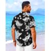 imageCOOFANDY Mens Hawaiian Shirt Short Sleeve Button Down Shirts Tropical Floral Summer Beach ShirtsBlack  White Floral