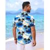 imageCOOFANDY Mens Hawaiian Shirt Short Sleeve Button Down Shirts Tropical Floral Summer Beach ShirtsBlue  Coconut Tree
