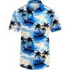imageCOOFANDY Mens Hawaiian Shirt Short Sleeve Button Down Shirts Tropical Floral Summer Beach ShirtsBlue  Coconut Tree
