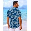 imageCOOFANDY Mens Hawaiian Shirt Short Sleeve Button Down Shirts Tropical Floral Summer Beach ShirtsBlue  Palm Leaf