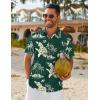 imageCOOFANDY Mens Hawaiian Shirt Short Sleeve Button Down Shirts Tropical Floral Summer Beach ShirtsGreen  Tropical Style