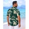 imageCOOFANDY Mens Hawaiian Shirt Short Sleeve Button Down Shirts Tropical Floral Summer Beach ShirtsGreen  Tropical Style