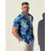 imageCOOFANDY Mens Hawaiian Shirt Short Sleeve Button Down Shirts Tropical Floral Summer Beach ShirtsLight Blue  Island Scenery