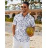 imageCOOFANDY Mens Hawaiian Shirt Short Sleeve Button Down Shirts Tropical Floral Summer Beach ShirtsLight Gray  Leaf