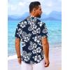 imageCOOFANDY Mens Hawaiian Shirt Short Sleeve Button Down Shirts Tropical Floral Summer Beach ShirtsNavy  Backyard Flowers