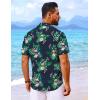 imageCOOFANDY Mens Hawaiian Shirt Short Sleeve Button Down Shirts Tropical Floral Summer Beach ShirtsNavy  Flamingo