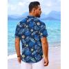 imageCOOFANDY Mens Hawaiian Shirt Short Sleeve Button Down Shirts Tropical Floral Summer Beach ShirtsNavy  Palm Leaf